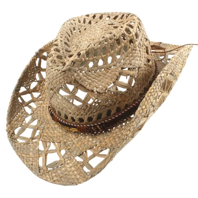 Leichter Stroh Cowboyhut mit Lochmuster